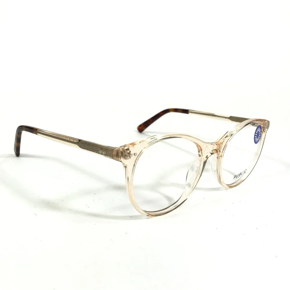 Public Eyeworks Eyeglasses Frames AYLA C3 Pink Clear Round Full Rim 49-19-140